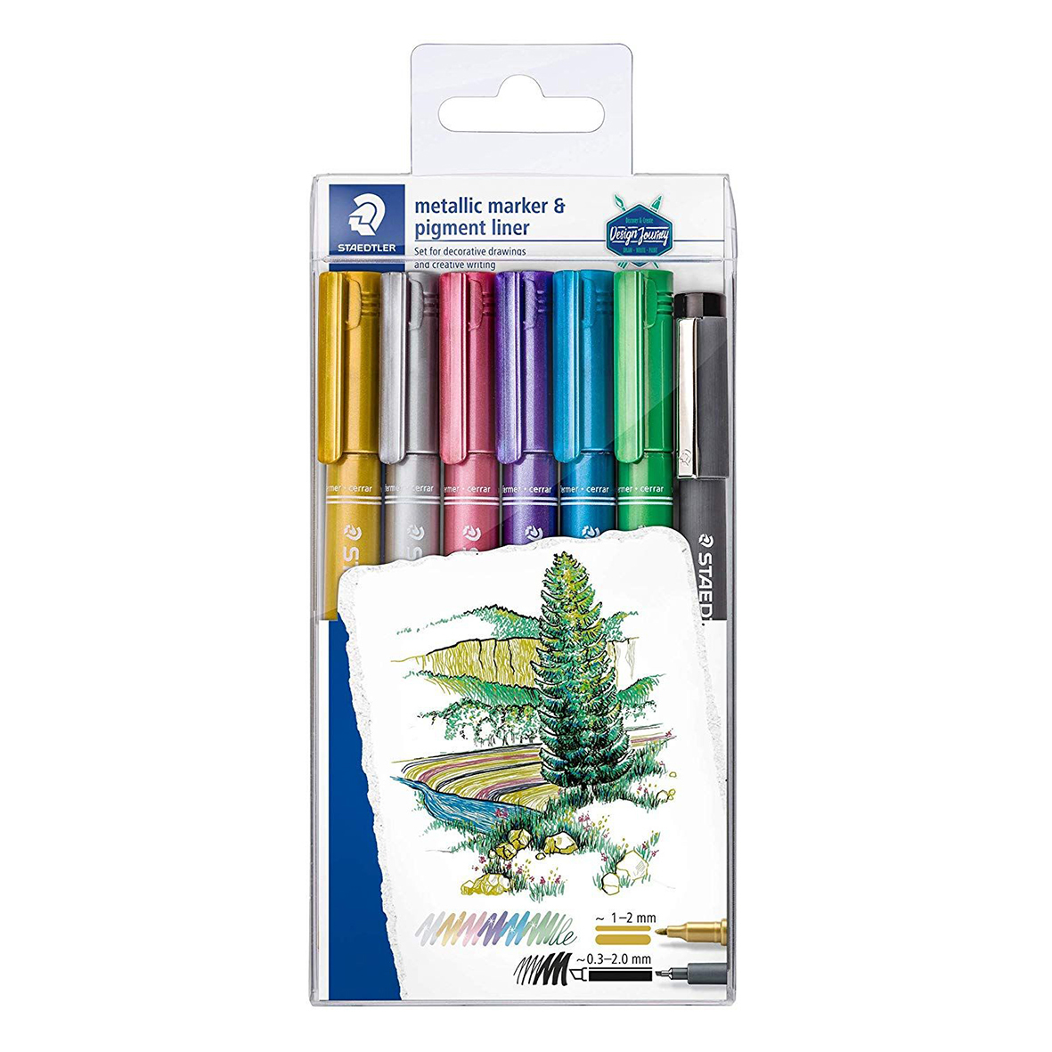 STAEDTLER MARKER ETALLIC 6/1 PIGMENT LINER 8323-SWP6P02