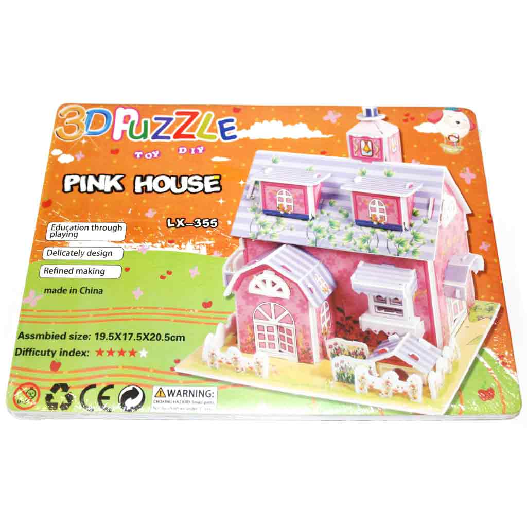 PUZZLE 3D PAPIRNE LX-355 PINK KUĆICA  FF-1621